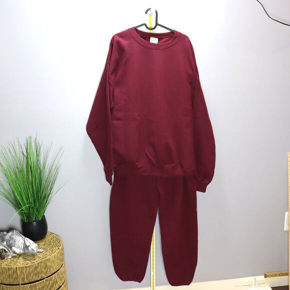 Vintage Deadstock Mervyn’s Cheetah Wineberry Sweatsuit Set L/XL USA - Picture 1 of 4
